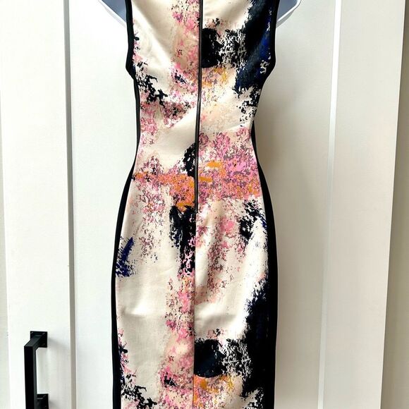 Bar‎ III sleeveless color block floral sheath dress zipper back woman’s size M - Picture 6 of 9